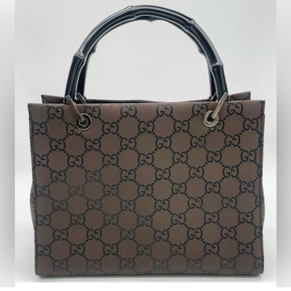Authentic Gucci GG Canvas Brown Tote Bag with bamboo handles ECU COA included - Picture 1 of 17